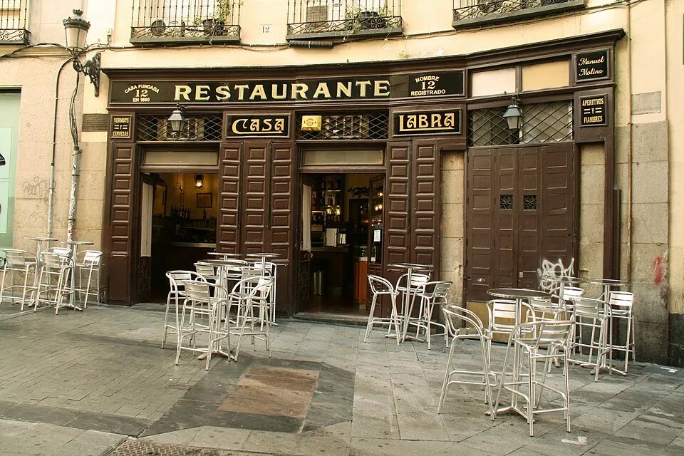Fachada de la taberna Casa Labra